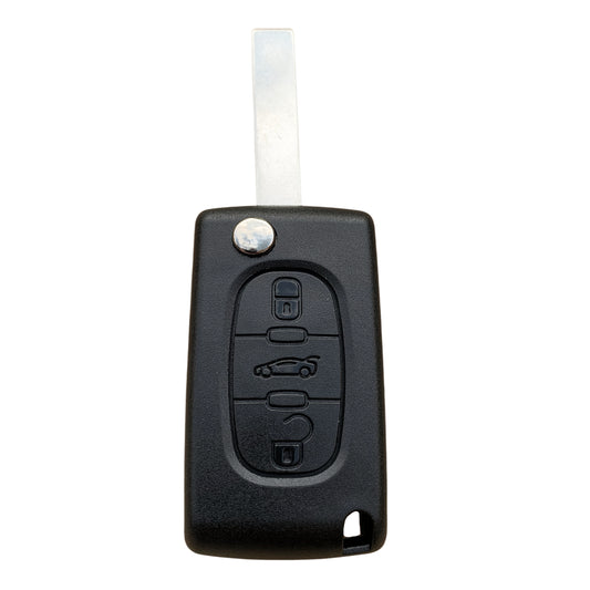 HU83 3 Button Key Case (With Battery Contact)